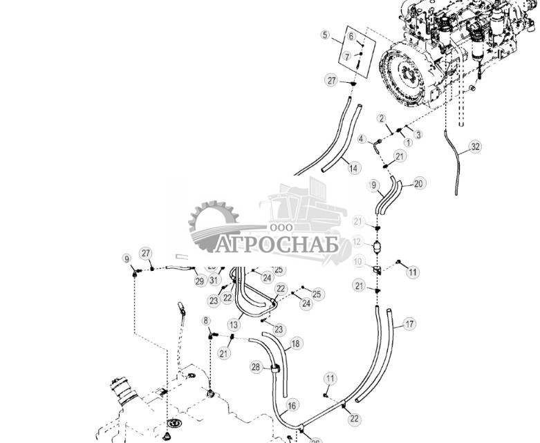 Топливные шланги и фитинги, двигатель 6068HDW75 - ST768434 301.jpg